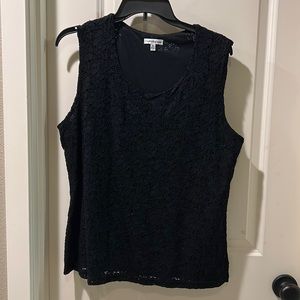 Great condition Black lace sleeveless Blouse Croft & Barrow XL